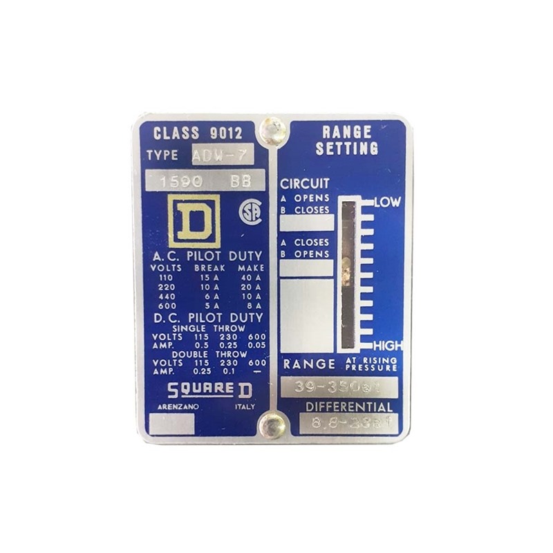 Square D Pressure Switch Model ADW-7