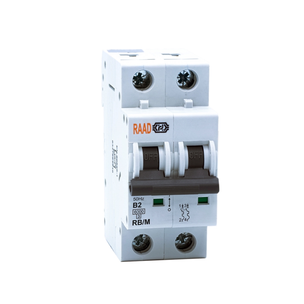 Raad AC Miniature Circuit Breaker Model RB/M-2P B2A-6kA