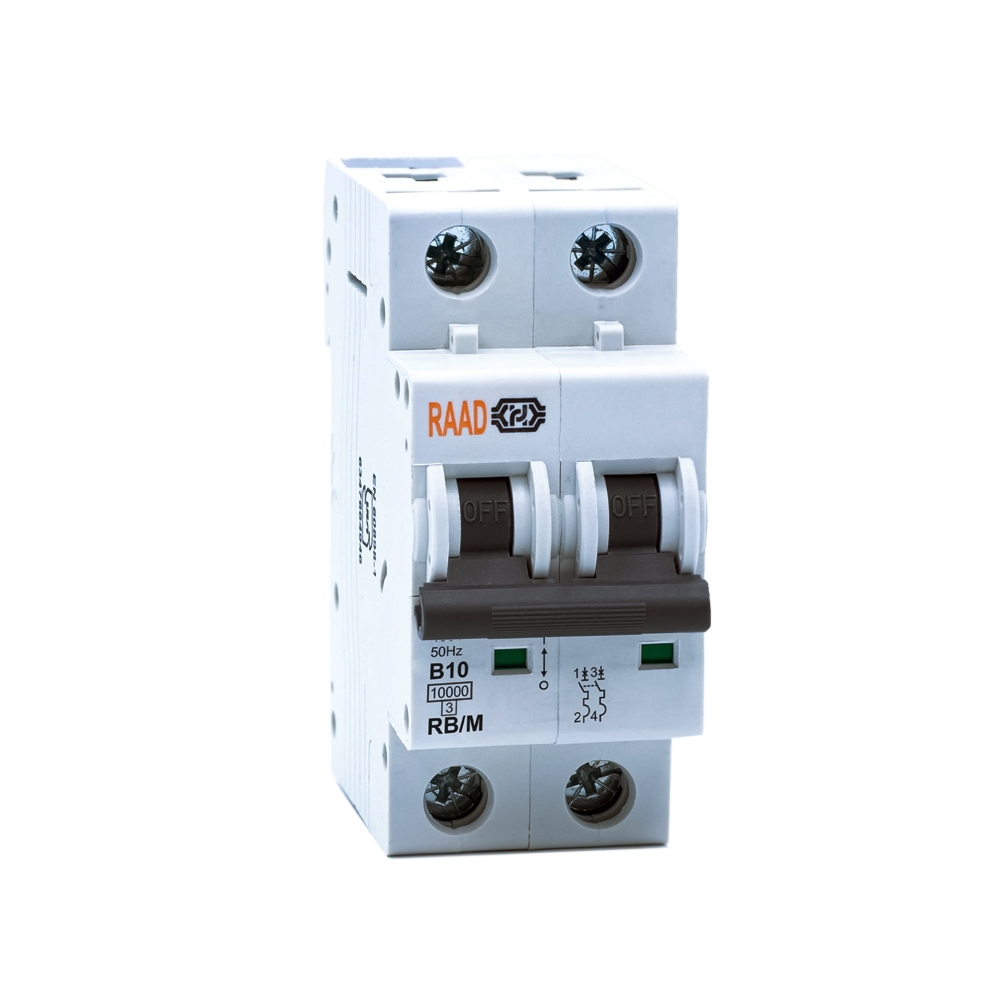 Raad AC Miniature Circuit Breaker Model RB/M-2P B10A-10kA