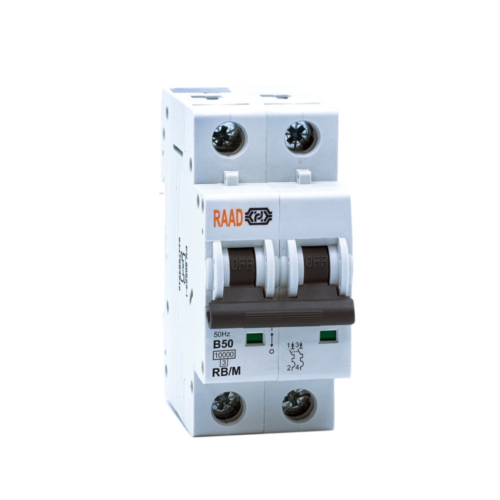 Raad AC Miniature Circuit Breaker Model RB/M-2P B50A-10kA