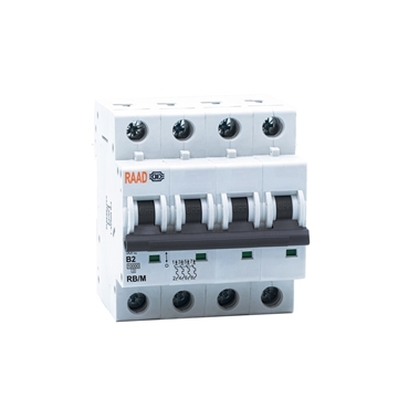 Raad AC Miniature Circuit Breaker Model RB/M-4P B2A-10kA