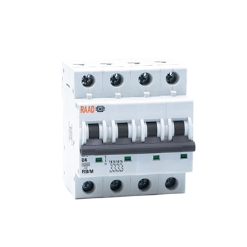 Raad AC Miniature Circuit Breaker Model RB/M-4P B6A-10kA