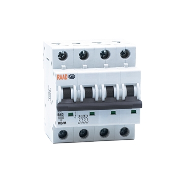 Raad AC Miniature Circuit Breaker Model RB/M-4P B63A-10kA