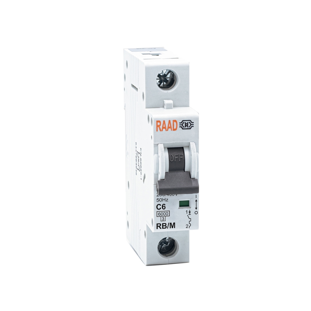 Raad AC Miniature Circuit Breaker Model RB/M-1P C6A-6kA