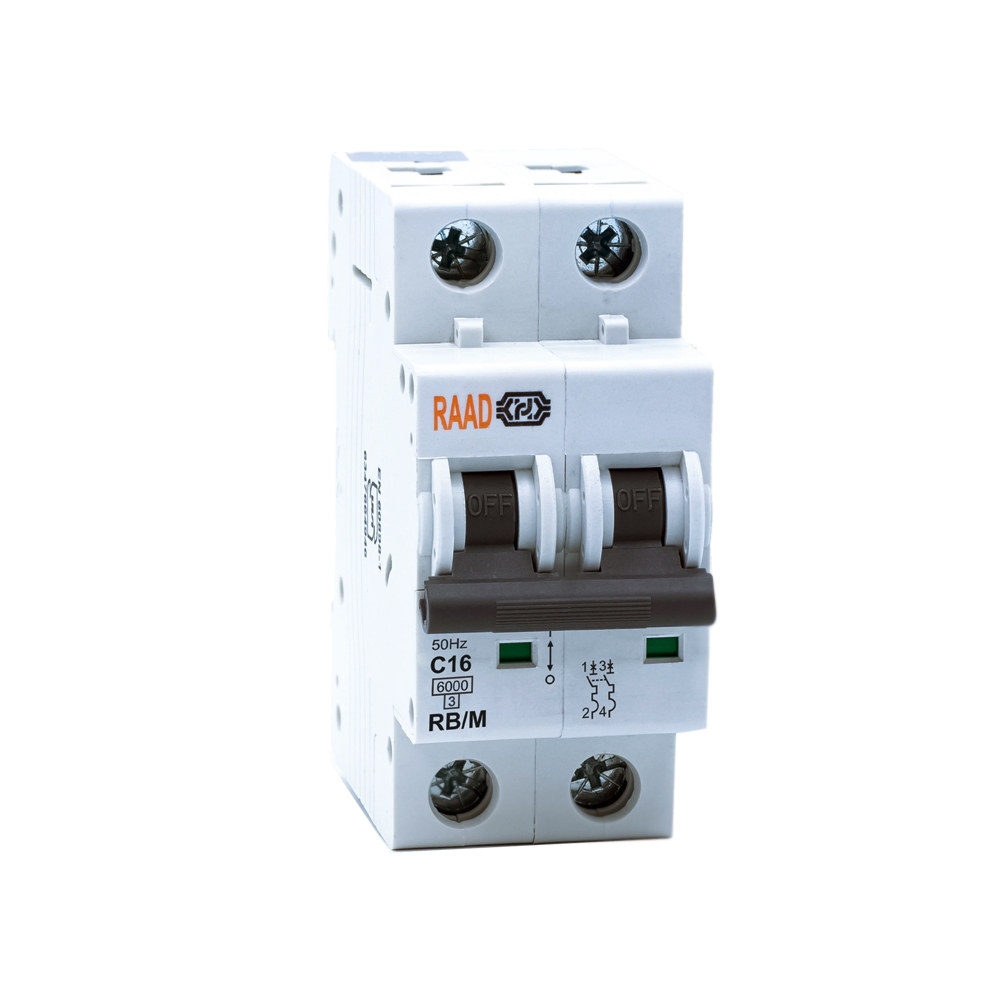 Raad AC Miniature Circuit Breaker Model RB/M-2P C16A-6kA