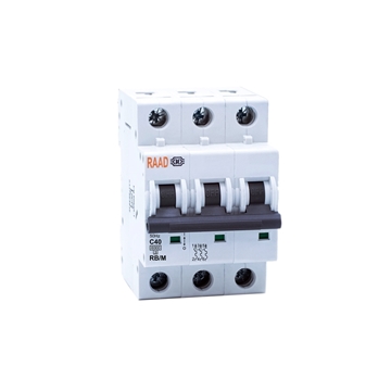 Raad AC Miniature Circuit Breaker Model RB/M-3P C40A-6kA