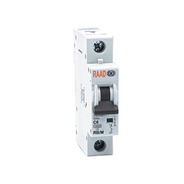 Raad AC Miniature Circuit Breaker Model RB/M-1P C6A-10kA
