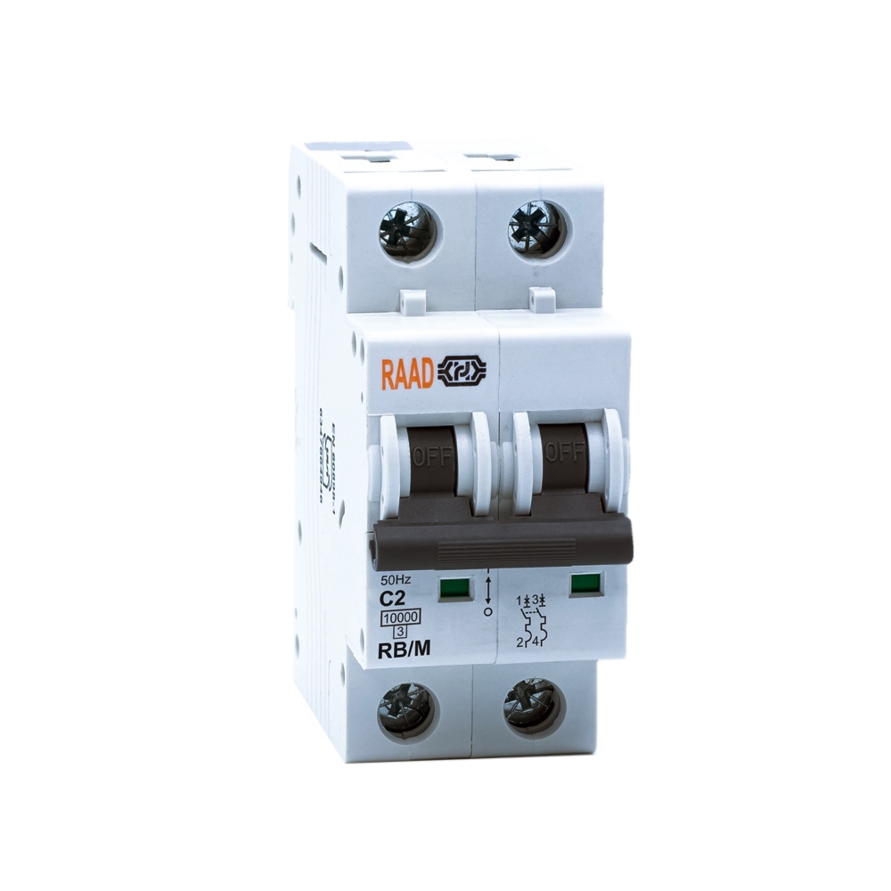 Raad AC Miniature Circuit Breaker Model RB/M-2P C2A-10kA