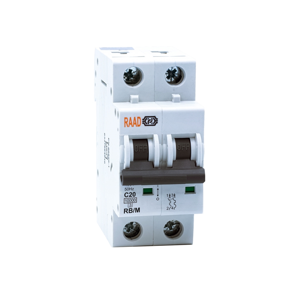 Raad AC Miniature Circuit Breaker Model RB/M-2P C20A-10kA