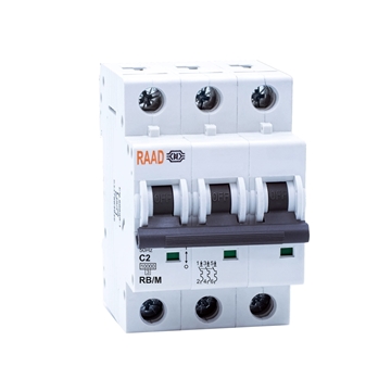 Raad AC Miniature Circuit Breaker Model RB/M-3P C2A-10kA