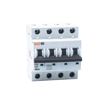 Raad AC Miniature Circuit Breaker Model RB/M-4P C10A-10kA