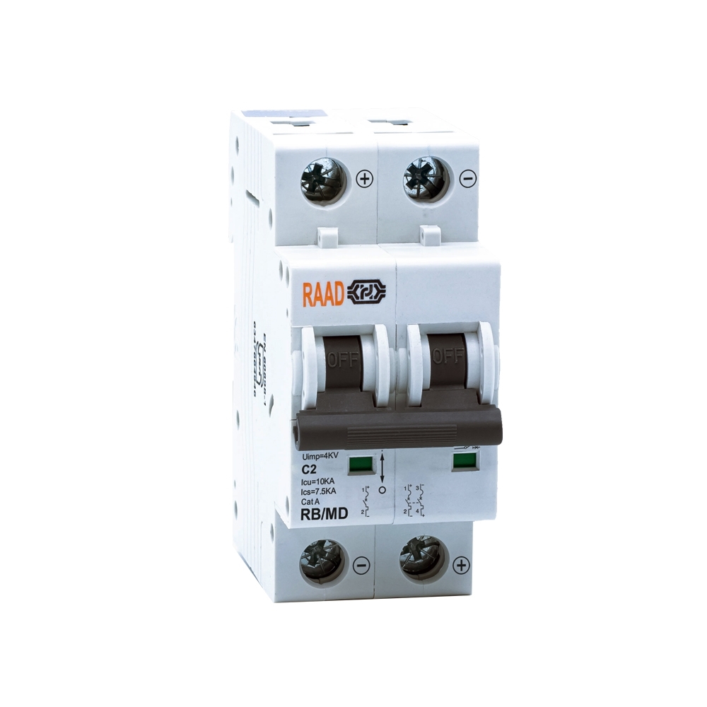 Raad DC Miniature Circuit Breaker Model RB/MD-2P C2A-10kA