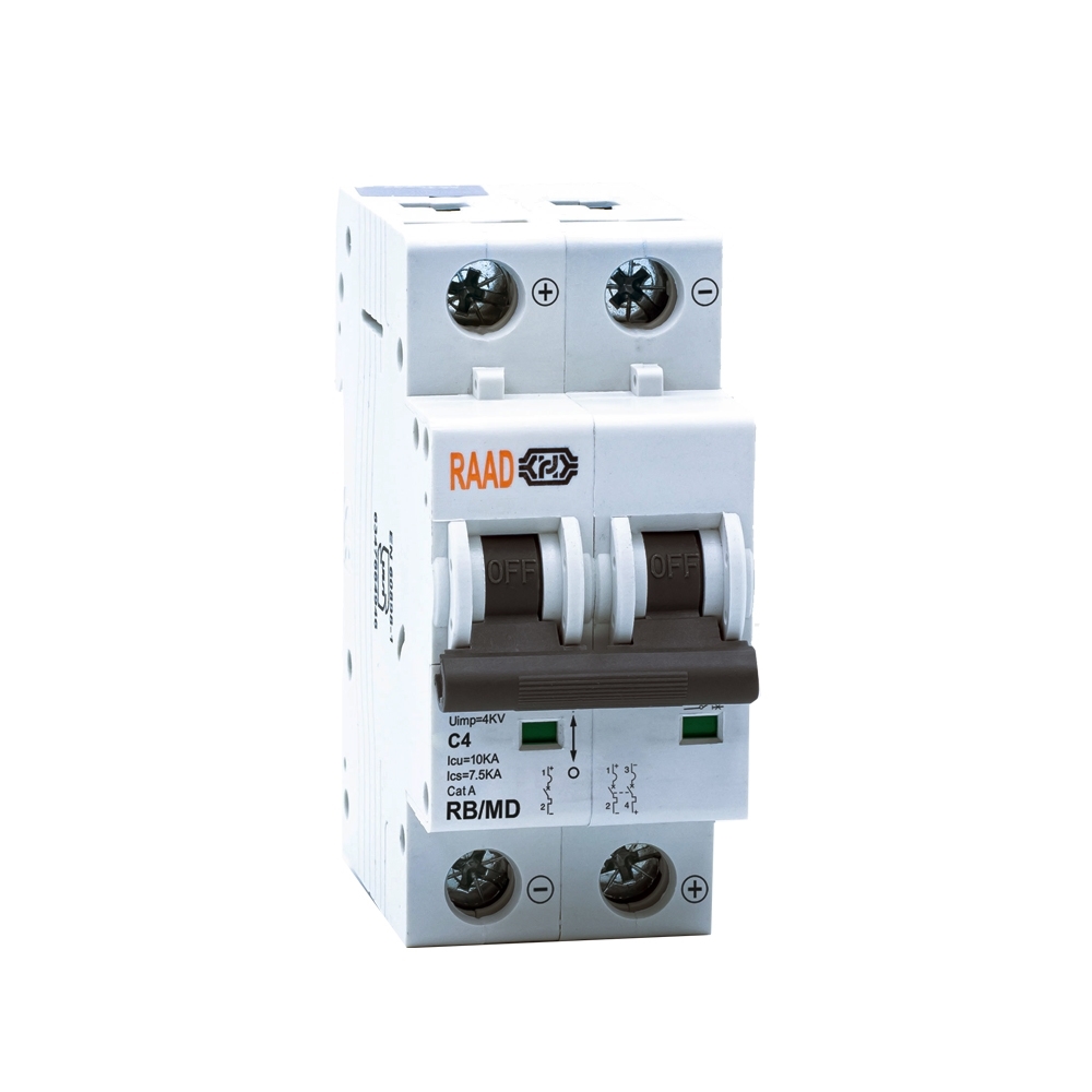 Raad DC Miniature Circuit Breaker Model RB/MD-2P C4A-10kA