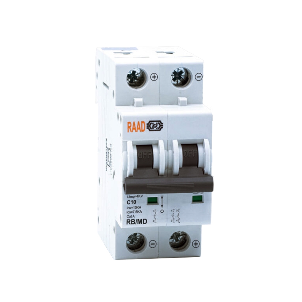 Raad DC Miniature Circuit Breaker Model RB/MD-2P C10A-10kA