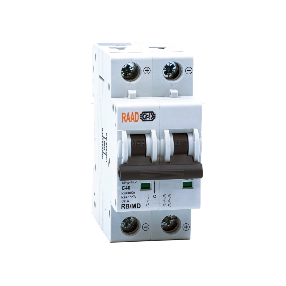 Raad DC Miniature Circuit Breaker Model RB/MD-2P C40A-10kA