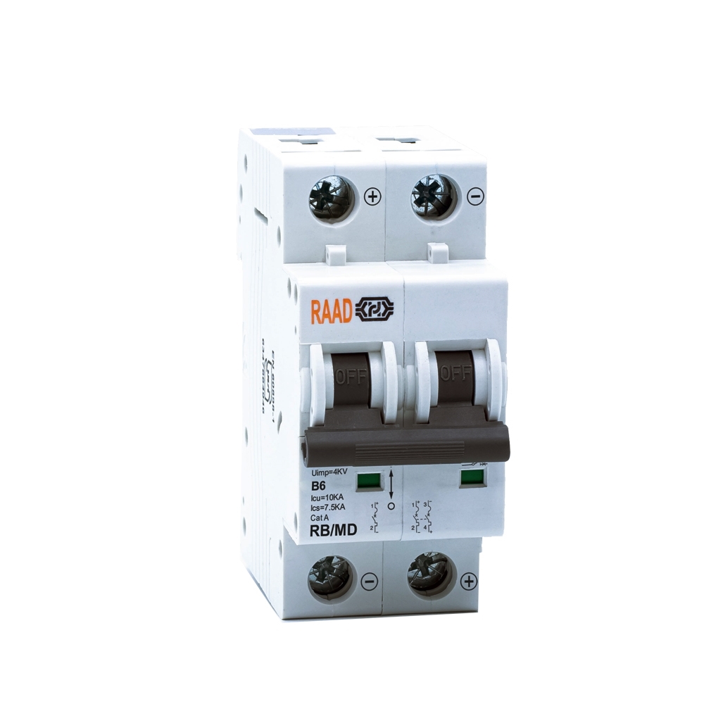 Raad DC Miniature Circuit Breaker Model RB/MD-2P B6A-10kA