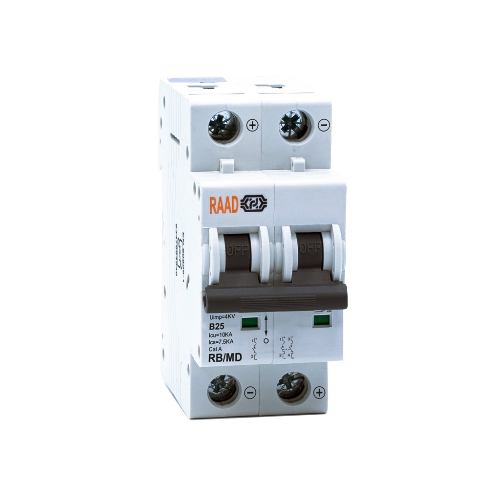 Raad DC Miniature Circuit Breaker Model RB/MD-2P B25A-10kA