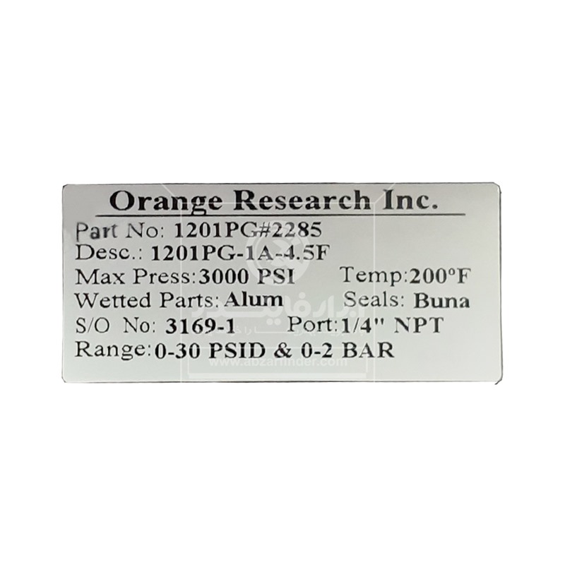 گیج اختلاف فشار برند Orange Research (مدل 1201PG)