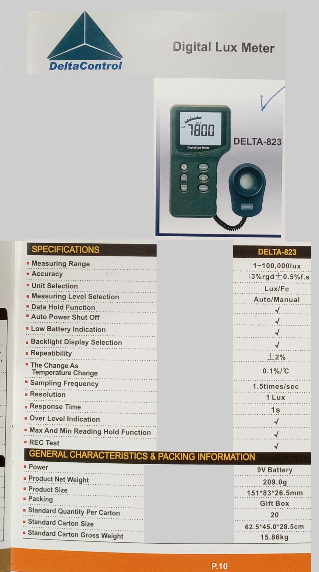تصویر  نورسنج دیجیتال دلتا کنترل (مدل DELTA-823)