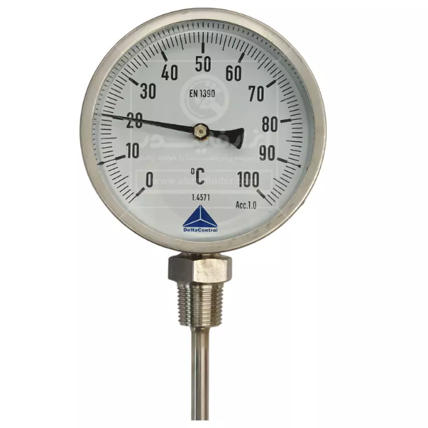 ترمومتر صفحه 10 سانت دلتا کنترل رنج 100 درجه سانتیگراد  و طول 300 میلی متر   