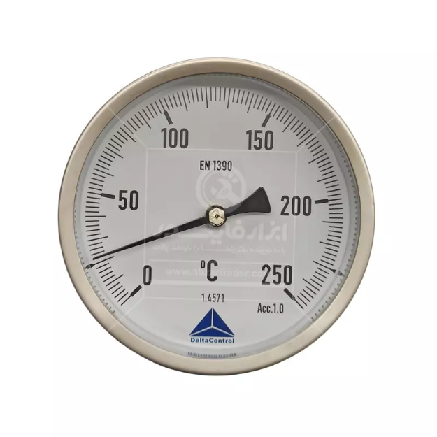 ترمومتر صفحه 10 سانت دلتا کنترل رنج 250 درجه سانتیگراد  و طول 160 میلی متر  