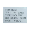 ترمومتر صفحه 10 سانت دلتا کنترل رنج 160 درجه سانتیگراد  و طول 100 میلی متر   