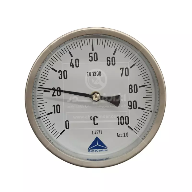 ترمومتر صفحه 10 سانت دلتا کنترل رنج 100  درجه سانتیگراد  و طول 100 میلی متر    
