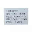 ترمومتر صفحه 10 سانت دلتا کنترل رنج 250  درجه سانتیگراد  و طول 150 میلی متر   