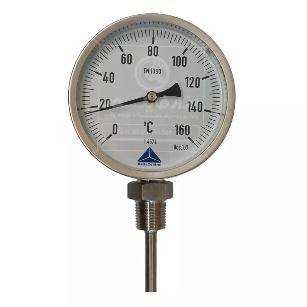 ترمومتر صفحه 10 سانت دلتا کنترل رنج 160  درجه سانتیگراد  و طول 150 میلی متر   