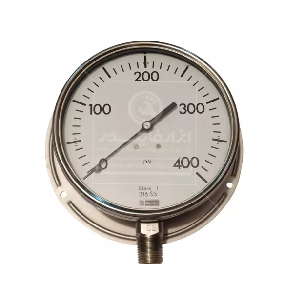 گیج فشار صفحه 16 سانت بوردون رنج 400 psi  