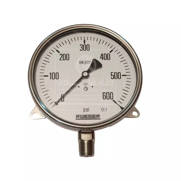 گیج فشار صفحه 16 سانت  روگر رنج 600 psi 