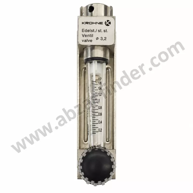 فلومتر آب روتامتری کرونه رنج 0.2 تا 1.7 لیتر بر دقیقه با شیر تنظیم